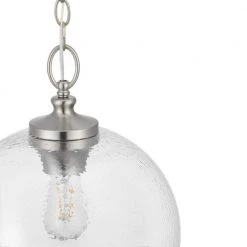 Evansway 1-Light Brushed Nickel with Clear Hammered Glass Shade Pendant by Progress Lighting 10 Evansway 1-Light Brushed Nickel with Clear Hammered Glass Shade Pendant by Progress Lighting -Progress Lighting Shop brushed nickel progress lighting chandeliers p500374 009 4f 1000