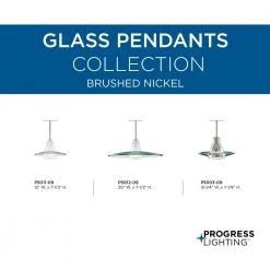 12 in. 1-Light Brushed Nickel Mini Pendant with Clear And Etched Glass by Progress Lighting -Progress Lighting Shop brushed nickel progress lighting chandeliers p5011 09 fa 1000
