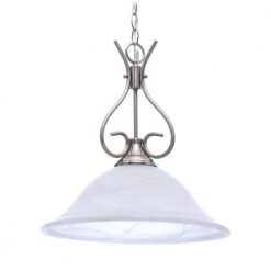 1-Light Brushed Nickel Pendant with Alabaster Glass by Progress Lighting 10 1-Light Brushed Nickel Pendant with Alabaster Glass by Progress Lighting -Progress Lighting Shop brushed nickel progress lighting chandeliers p5091 09 40 1000