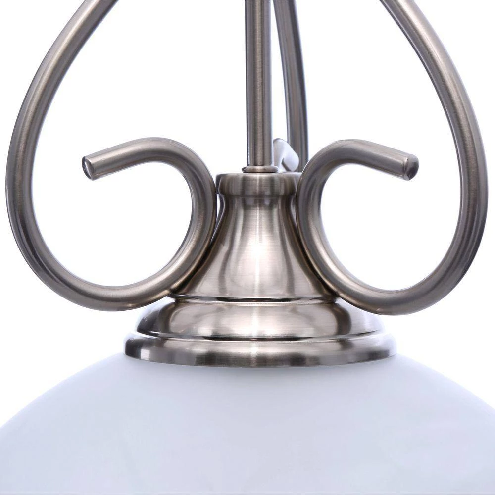 1-Light Brushed Nickel Pendant with Alabaster Glass by Progress Lighting 8 1-Light Brushed Nickel Pendant with Alabaster Glass by Progress Lighting - Image 6