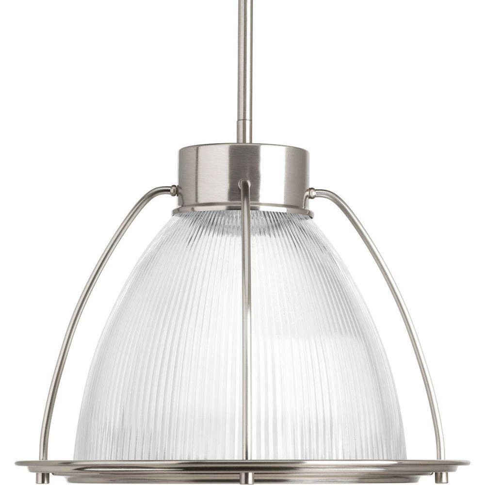 1-Light Brushed Nickel LED Pendant with Clear Prismatic Glass Shade by Progress Lighting 5 1-Light Brushed Nickel LED Pendant with Clear Prismatic Glass Shade by Progress Lighting - Image 3