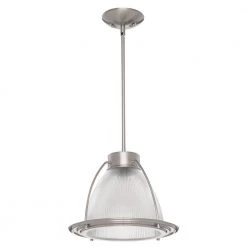 1-Light Brushed Nickel Pendant with Clear Prismatic Glass by Progress Lighting 9 1-Light Brushed Nickel Pendant with Clear Prismatic Glass by Progress Lighting -Progress Lighting Shop brushed nickel progress lighting chandeliers p5182 09 40 1000