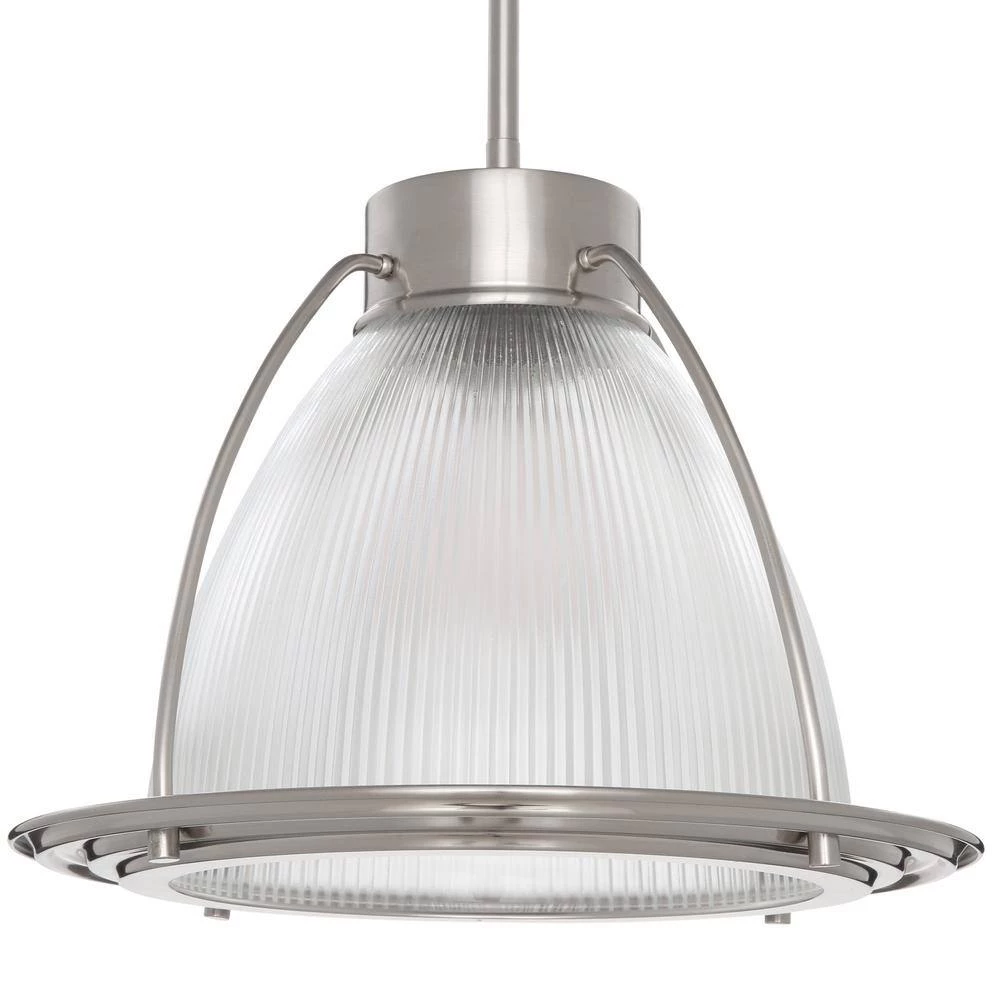 1-Light Brushed Nickel Pendant with Clear Prismatic Glass by Progress Lighting 6 1-Light Brushed Nickel Pendant with Clear Prismatic Glass by Progress Lighting - Image 4