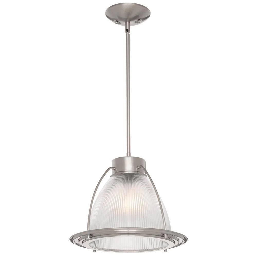 1-Light Brushed Nickel Pendant with Clear Prismatic Glass by Progress Lighting 4 1-Light Brushed Nickel Pendant with Clear Prismatic Glass by Progress Lighting - Image 2