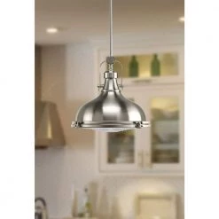Fresnel Lens Collection 12 in. 1-Light Brushed Nickel Fresnel Glass Coastal Pendant Kitchen Light by Progress Lighting 21 Fresnel Lens Collection 12 in. 1-Light Brushed Nickel Fresnel Glass Coastal Pendant Kitchen Light by Progress Lighting -Progress Lighting Shop brushed nickel progress lighting chandeliers p5188 09 1d 1000