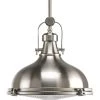 Fresnel Lens Collection 12 in. 1-Light Brushed Nickel Fresnel Glass Coastal Pendant Kitchen Light by Progress Lighting -Progress Lighting Shop brushed nickel progress lighting chandeliers p5188 09 64 1000