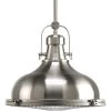 Fresnel Lens Collection 16" One-Light Pendant by Progress Lighting -Progress Lighting Shop brushed nickel progress lighting chandeliers p5197 09 64 1000