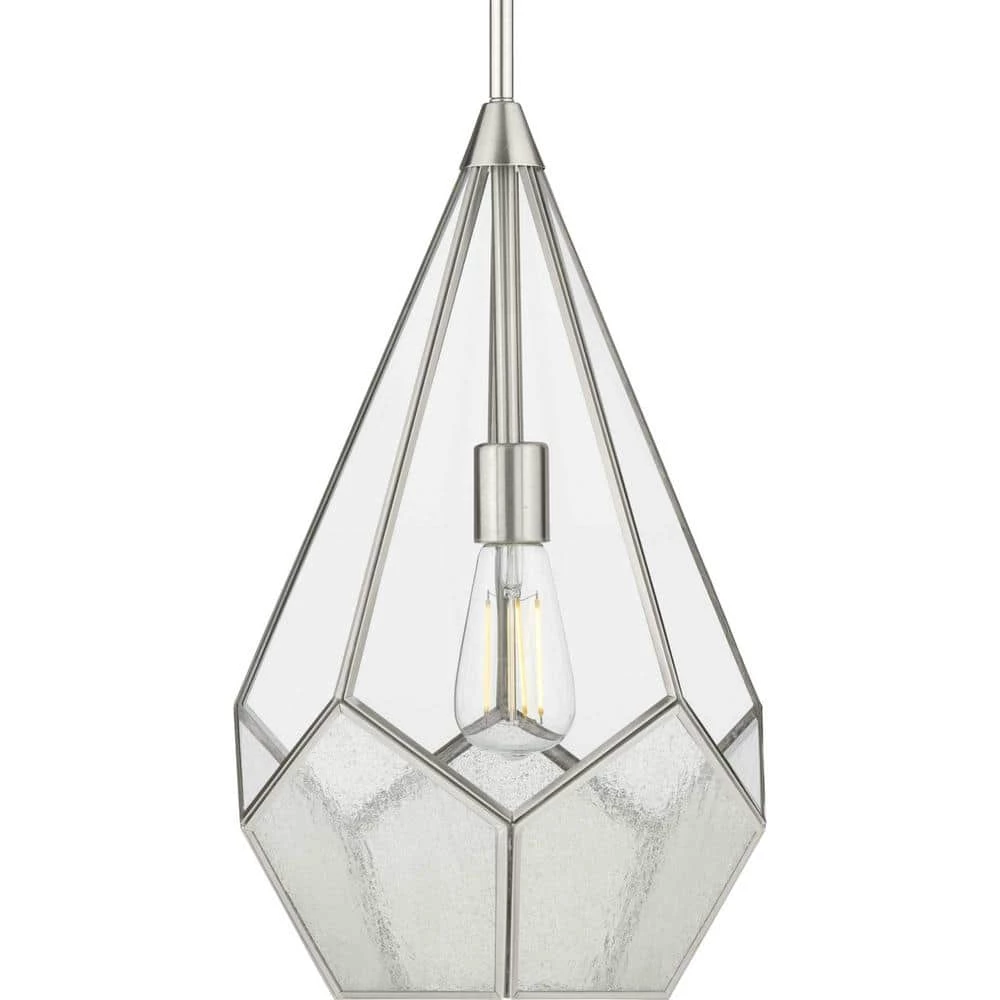 Cinq 1-Light Brushed Nickel Pendant by Progress Lighting 3 Cinq 1-Light Brushed Nickel Pendant by Progress Lighting
