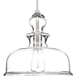 Staunton Collection 1-Light Brushed Nickel Pendant with Clear Glass by Progress Lighting