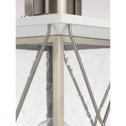 Barlowe Collection 1-Light Stainless Steel Clear Seeded Glass Farmhouse Outdoor Post Lantern Light by Progress Lighting -Progress Lighting Shop brushed nickel progress lighting deck post lights p540068 135 4f 1000