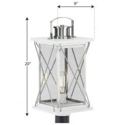 Barlowe Collection 1-Light Stainless Steel Clear Seeded Glass Farmhouse Outdoor Post Lantern Light by Progress Lighting -Progress Lighting Shop brushed nickel progress lighting deck post lights p540068 135 76 1000