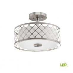 Mingle Collection 17-Watt Brushed Nickel Integrated LED Semi-Flush Mount Light by Progress Lighting -Progress Lighting Shop brushed nickel progress lighting flush mount lights p2332 0930k9 a0 1000