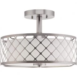 Mingle Collection 17-Watt Brushed Nickel Integrated LED Semi-Flush Mount Light by Progress Lighting -Progress Lighting Shop brushed nickel progress lighting flush mount lights p2332 0930k9 c3 1000