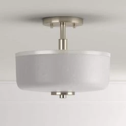 Alexa Collection 2-Light Brushed Nickel Semi-Flush Mount by Progress Lighting 16 Alexa Collection 2-Light Brushed Nickel Semi-Flush Mount by Progress Lighting -Progress Lighting Shop brushed nickel progress lighting flush mount lights p2851 09 1d 1000