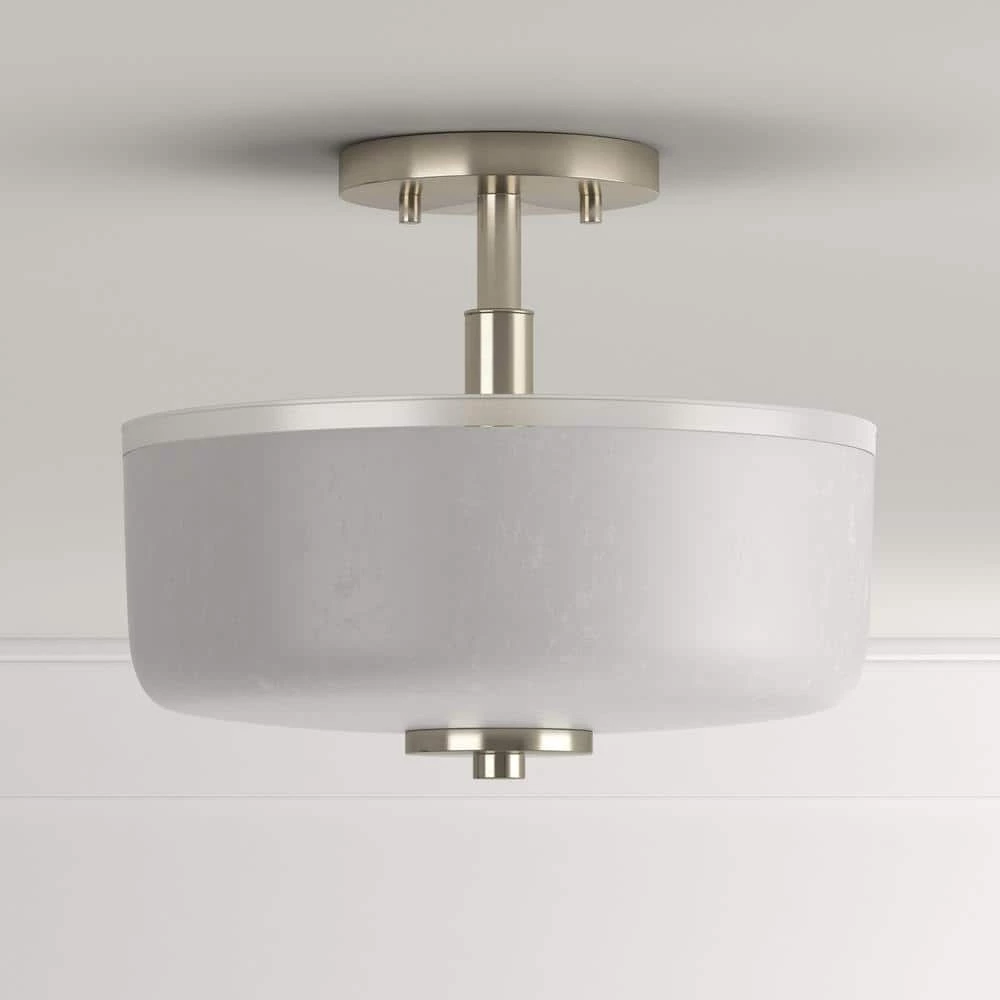 Alexa Collection 2-Light Brushed Nickel Semi-Flush Mount by Progress Lighting 7 Alexa Collection 2-Light Brushed Nickel Semi-Flush Mount by Progress Lighting - Image 5