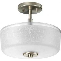 Alexa Collection 2-Light Brushed Nickel Semi-Flush Mount by Progress Lighting