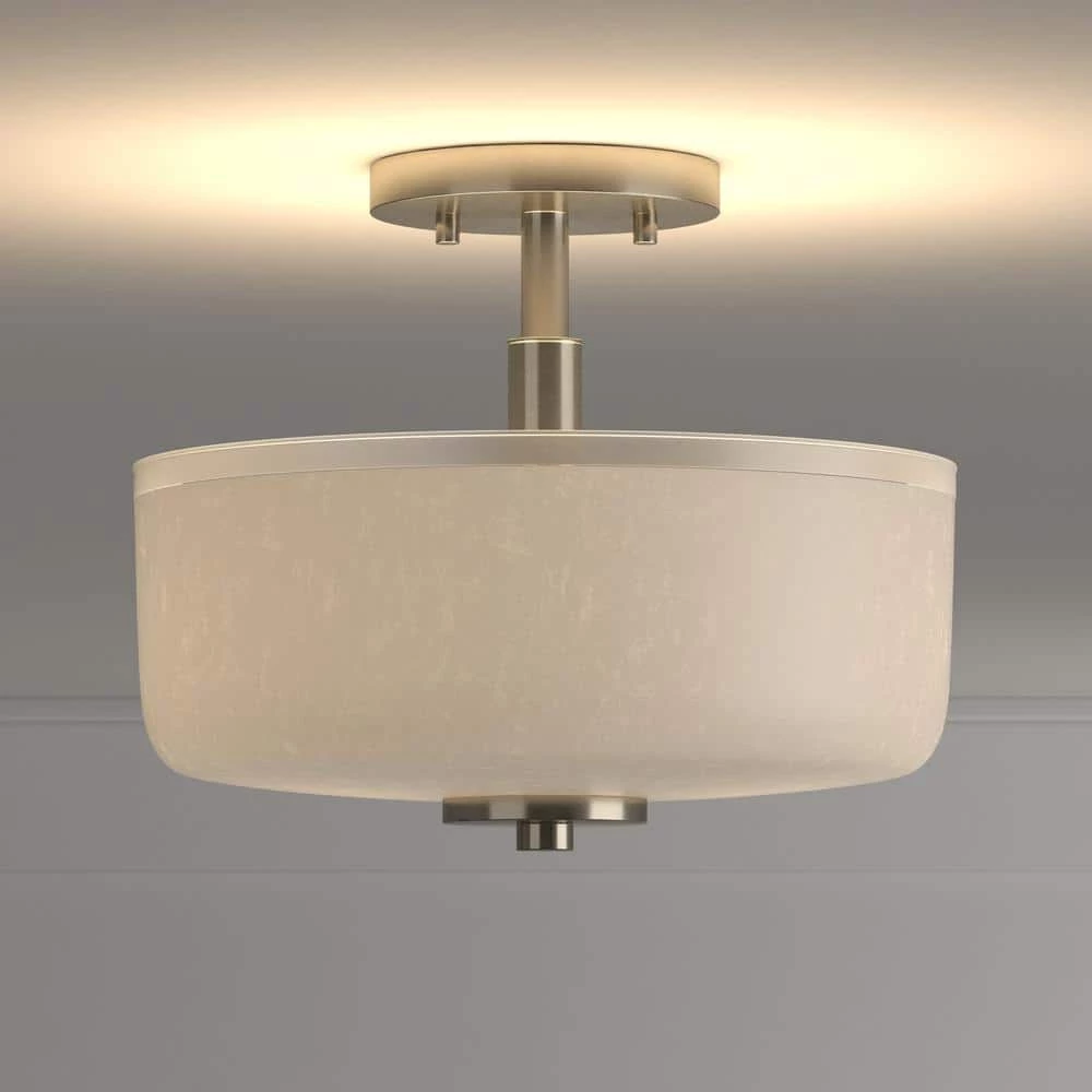 Alexa Collection 2-Light Brushed Nickel Semi-Flush Mount by Progress Lighting 6 Alexa Collection 2-Light Brushed Nickel Semi-Flush Mount by Progress Lighting - Image 4