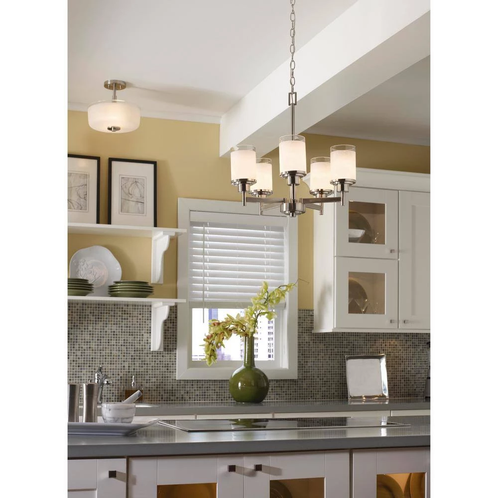 Alexa Collection 2-Light Brushed Nickel Semi-Flush Mount by Progress Lighting 4 Alexa Collection 2-Light Brushed Nickel Semi-Flush Mount by Progress Lighting - Image 2