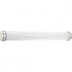 LED Bath Light Collection 48" Brushed Nickel White Shade Modern Bath Vanity Light by Progress Lighting