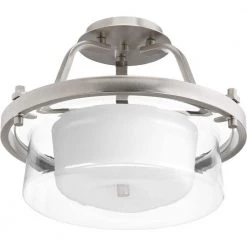 Indulge 2-light Brushed Nickel Semi-Flush Mount by Progress Lighting