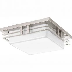 11 in. Helm Collection 1-Light Brushed Nickel LED Flush Mount by Progress Lighting