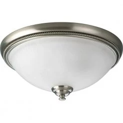 Pavilion Collection 15 in. 2-Light Brushed Nickel Hallway Flush Mount with Etched Watermark Glass by Progress Lighting -Progress Lighting Shop brushed nickel progress lighting flush mount lights p3479 09 66 1000
