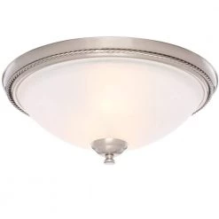 Pavilion Collection 15 in. 2-Light Brushed Nickel Hallway Flush Mount with Etched Watermark Glass by Progress Lighting -Progress Lighting Shop brushed nickel progress lighting flush mount lights p3479 09 c3 1000