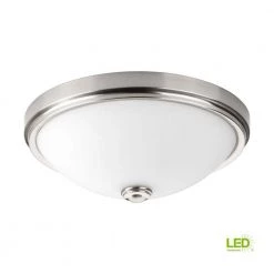 19 in. Linen Collection 30 -Watt Brushed Nickel Integrated LED Flush Mount by Progress Lighting -Progress Lighting Shop brushed nickel progress lighting flush mount lights p350008 009 30 a0 1000