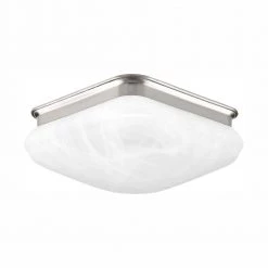 9.5 in. Square Glass FM Collection 17 -Watt Brushed Nickel Integrated LED Flush Mount by Progress Lighting