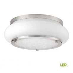 Opal-Linen LED Collection 17-Watt Brushed Nickel Integrated LED Flush Mount by Progress Lighting -Progress Lighting Shop brushed nickel progress lighting flush mount lights p350081 009 30 a0 1000