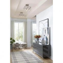 Glayse Collection 4-Light Brushed Nickel Semi-Flush Mount by Progress Lighting -Progress Lighting Shop brushed nickel progress lighting flush mount lights p350090 009 1f 1000