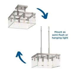 Glayse Collection 4-Light Brushed Nickel Semi-Flush Mount by Progress Lighting -Progress Lighting Shop brushed nickel progress lighting flush mount lights p350090 009 76 1000