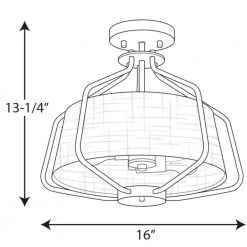 Hangar Collection 2-Light Brushed Nickel Semi-Flush Mount by Progress Lighting -Progress Lighting Shop brushed nickel progress lighting flush mount lights p350102 009 31 1000