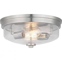 Blakely Collection Nickel 2-Light Flush Mount by Progress Lighting