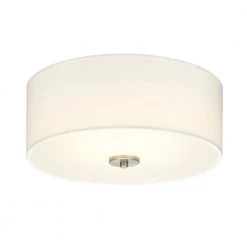 Inspire Collection 13 in. Brushed Nickel LED Transitional Bedroom Ceiling Light Drum Flush Mount by Progress Lighting -Progress Lighting Shop brushed nickel progress lighting flush mount lights p350126 009 30di 4f 1000
