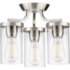 Lassiter 13 in. Brushed Nickel 3-Light Semi-Flush Mount by Progress Lighting