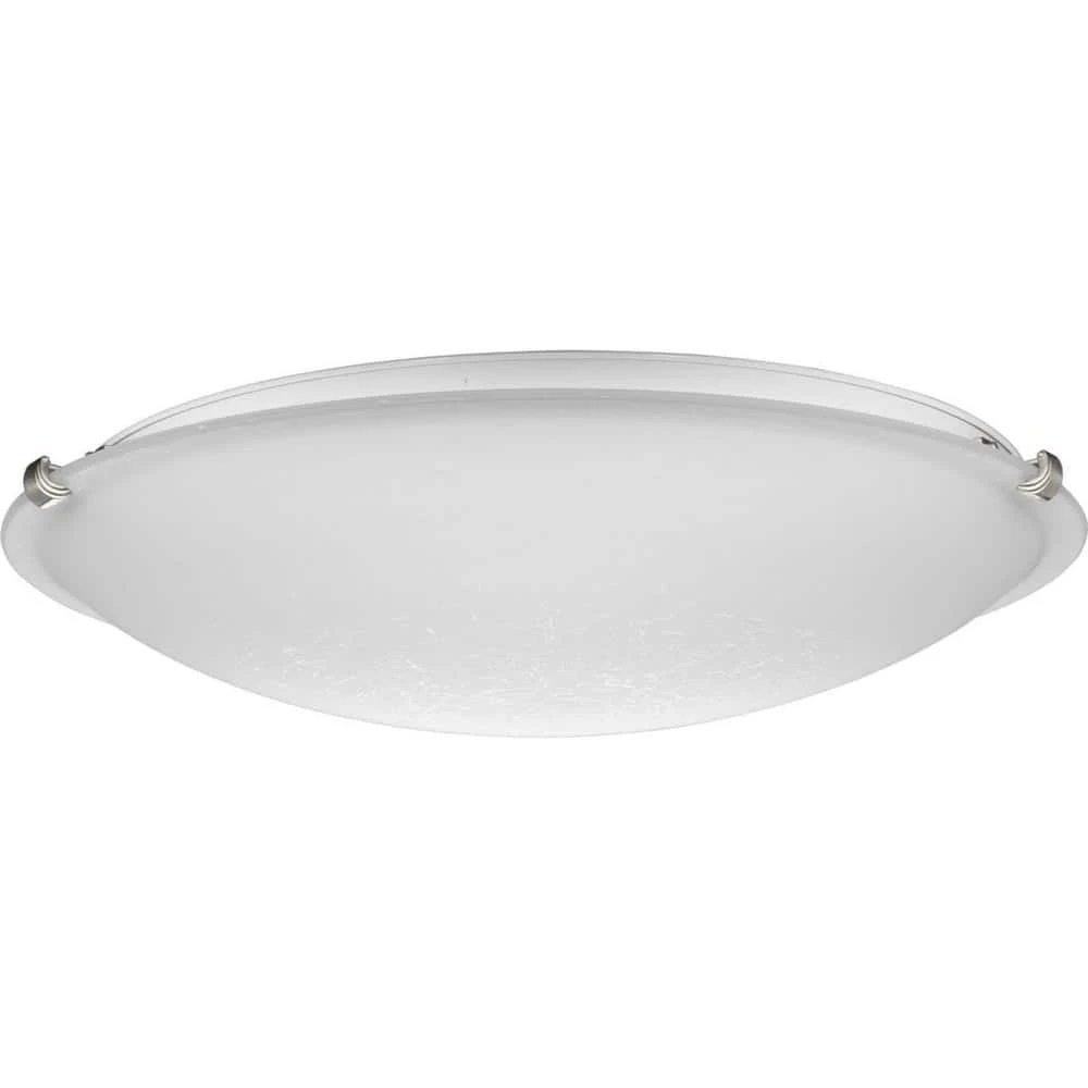 Linen Dome 20 in. 3-Light for Brushed Nickel with Etched Linen Transitional Flush Mount Light for Bedroom by Progress Lighting 3 Linen Dome 20 in. 3-Light for Brushed Nickel with Etched Linen Transitional Flush Mount Light for Bedroom by Progress Lighting
