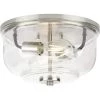 Rushton 2-Light Brushed Nickel Clear Glass Industrial Flush Mount Ceiling Light by Progress Lighting -Progress Lighting Shop brushed nickel progress lighting flush mount lights p350205 009 64 1000