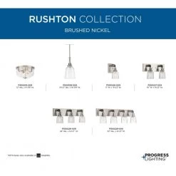 Rushton 2-Light Brushed Nickel Clear Glass Industrial Flush Mount Ceiling Light by Progress Lighting -Progress Lighting Shop brushed nickel progress lighting flush mount lights p350205 009 fa 1000