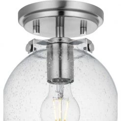 Berea 7 in. 1-Light Brushed Nickel Semi-Flush Mount with Clear Seeded Glass Shade by Progress Lighting -Progress Lighting Shop brushed nickel progress lighting flush mount lights p350207 009 1f 1000