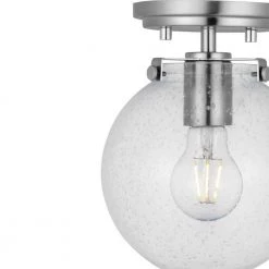 Berea 7 in. 1-Light Brushed Nickel Semi-Flush Mount with Clear Seeded Glass Shade by Progress Lighting -Progress Lighting Shop brushed nickel progress lighting flush mount lights p350207 009 4f 1000