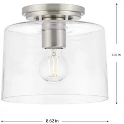 Adley Collection 1-Light Brushed Nickel Clear Glass New Traditional Flush Mount Light by Progress Lighting -Progress Lighting Shop brushed nickel progress lighting flush mount lights p350213 009 1f 1000