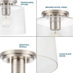 Adley Collection 1-Light Brushed Nickel Clear Glass New Traditional Flush Mount Light by Progress Lighting -Progress Lighting Shop brushed nickel progress lighting flush mount lights p350213 009 4f 1000