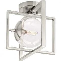 Atwell 10 in. 1-Light Brushed Nickel Semi-Flush Mount with Clear Glass Shade by Progress Lighting -Progress Lighting Shop brushed nickel progress lighting flush mount lights p350218 009 1f 1000