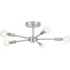 Delayne 16 in. 5-Light Brushed Nickel Semi-Flush Mount Light with Etched Glass Shades for Bedroom or Hallway by Progress Lighting -Progress Lighting Shop brushed nickel progress lighting flush mount lights p350219 009 64 1000