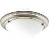 Eclipse 2-Light Brushed Nickel Flush Mount with Satin White Glass by Progress Lighting -Progress Lighting Shop brushed nickel progress lighting flush mount lights p3561 09 64 1000