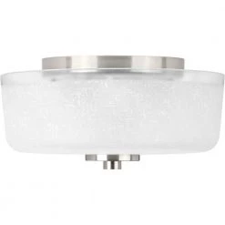 Alexa Collection 2-Light Brushed Nickel Flush Mount with Textured White Linen Glass by Progress Lighting -Progress Lighting Shop brushed nickel progress lighting flush mount lights p3620 09 c3 1000