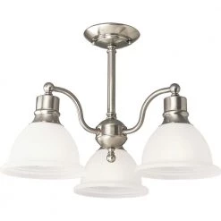 Madison Collection 20.75 in. 3-Light Brushed Nickel Semi-Flush Mount by Progress Lighting