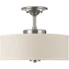 Inspire Collection 17-Watt Brushed Nickel Integrated LED Transitional Bedroom Ceiling Light Drum Semi-Flush Mount by Progress Lighting -Progress Lighting Shop brushed nickel progress lighting flush mount lights p3683 0930k9 64 1000