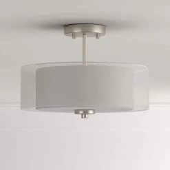 Invite Collection 3-Light Brushed Nickel Semi-Flush Mount by Progress Lighting -Progress Lighting Shop brushed nickel progress lighting flush mount lights p3694 09 1d 1000